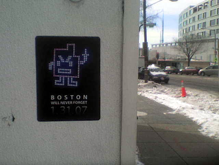 Sign affixed to a building near the Tenleytown/American University Metro station in Washington, DC, 15 Feb 07