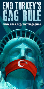 statue of liberty gagged with turkish flag
